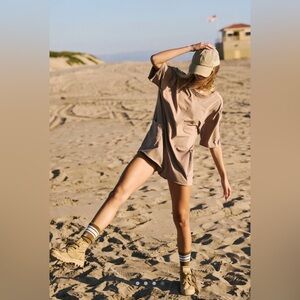 Free People Movement Hot Shot Tee Romper – Mocha Latte